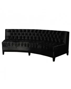 Black Tufted Curved Sofa