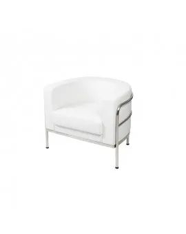Sculpted Single White Leather
