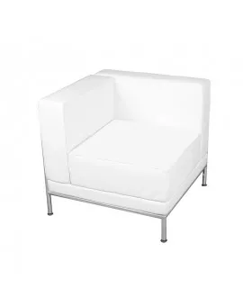 Square L Shaped Back Single White